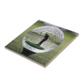 Glasgolfball mit Golf Player innen, Fliese (Seite)
