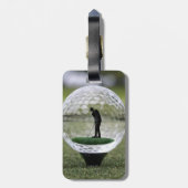 Glasgolfball mit Golf Player innen, Gepäckanhänger (Rückseite vertikal)