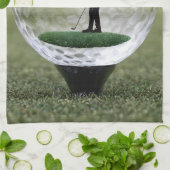 Glasgolfball mit Golf Player innen, Geschirrtuch (Gefaltet)