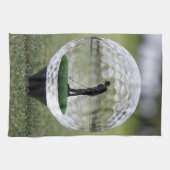 Glasgolfball mit Golf Player innen, Geschirrtuch (Horizontal)