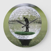 Glasgolfball mit Golf Player innen, Große Wanduhr (Vorderseite)