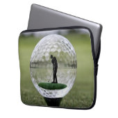 Glasgolfball mit Golf Player innen, Laptopschutzhülle (Vorderseite Links)