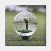 Glasgolfball mit Golf Player innen, Magnet (Vorne)