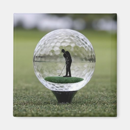 Glasgolfball mit Golf Player innen, Magnet (Vorne)