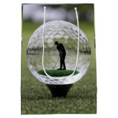 Glasgolfball mit Golf Player innen, Mittlere Geschenktüte (Rückseite)