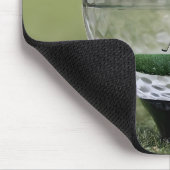 Glasgolfball mit Golf Player innen, Mousepad (Ecke)