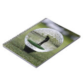 Glasgolfball mit Golf Player innen, Notizblock (Linke Seite)