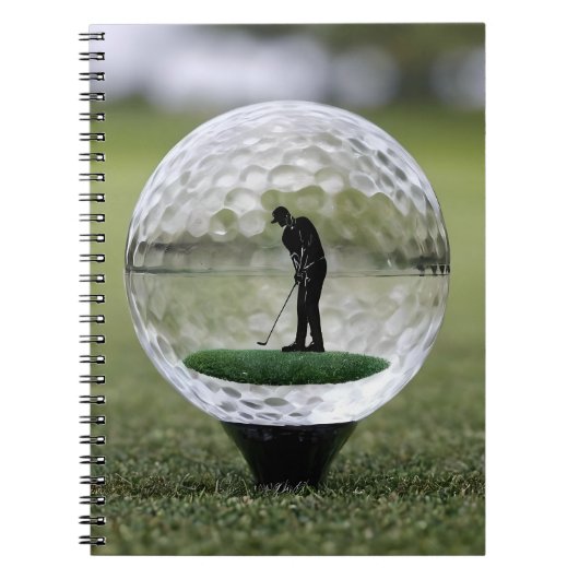 Glasgolfball mit Golf Player innen, Notizblock (Vorderseite)