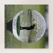Glasgolfball mit Golf Player innen, Puzzle (Horizontal)