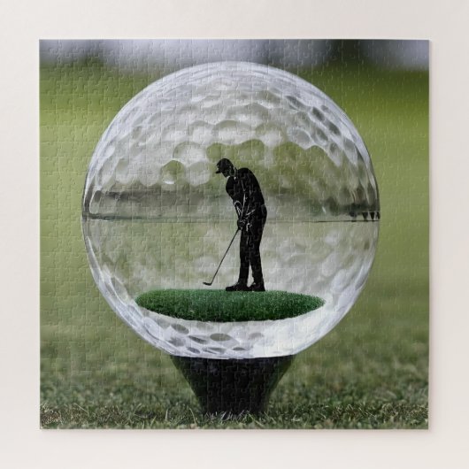 Glasgolfball mit Golf Player innen, Puzzle (Vertikal)
