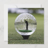 Glasgolfball mit Golf Player innen, Save The Date (Rückseite)