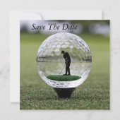 Glasgolfball mit Golf Player innen, Save The Date (Vorderseite)
