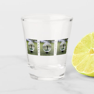 Glasgolfball mit Golf Player innen, Schnapsglas