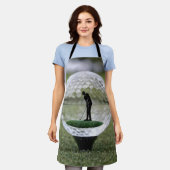 Glasgolfball mit Golf Player innen, Schürze (Getragen)