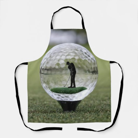Glasgolfball mit Golf Player innen, Schürze (Vorderseite)