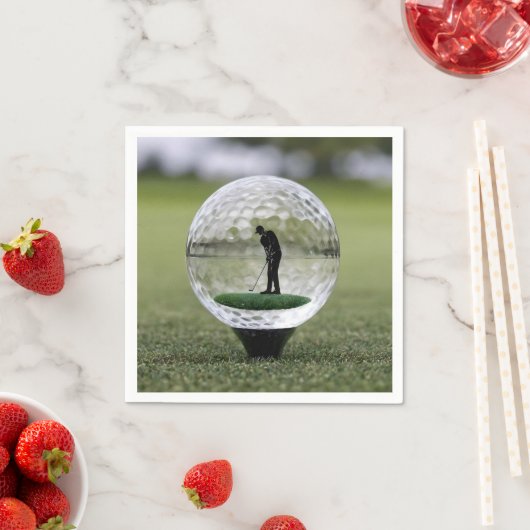 Glasgolfball mit Golf Player innen, Serviette (Beispiel)