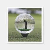 Glasgolfball mit Golf Player innen, Serviette (Vorderseite)
