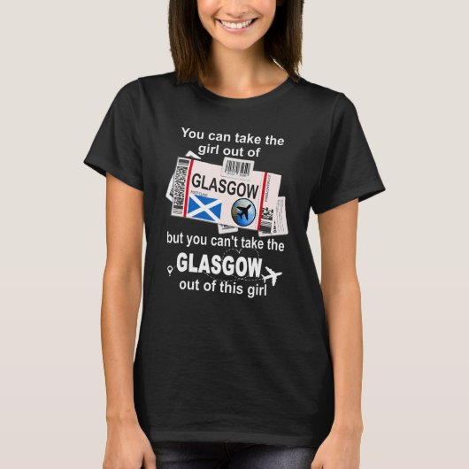 Glasgow Boarding Pass Glasgow Girl Glasgow T-Shirt (Vorderseite)