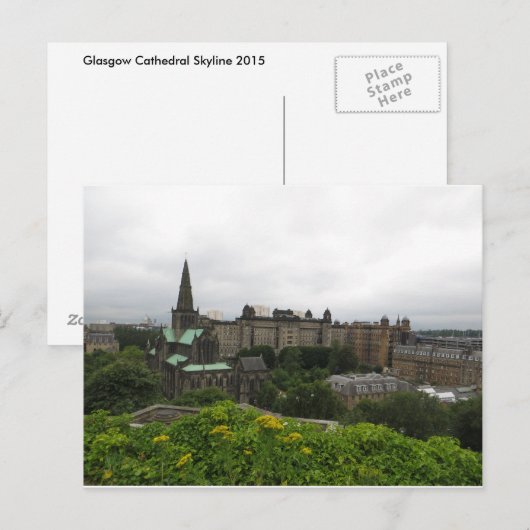 Glasgow Cathedral Skyline Postkarte (Vorne/Hinten)
