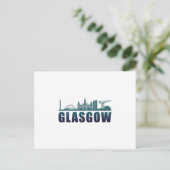 Glasgow City Cityscape Skyline Funny Gift Idee Postkarte (Stehend Vorderseite)