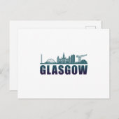 Glasgow City Cityscape Skyline Funny Gift Idee Postkarte (Vorne/Hinten)