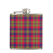 Glasgow City Tartan Kariertes Muster Flachmann (Vorderseite)