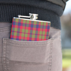 Glasgow City Tartan Karomuster Flachmann