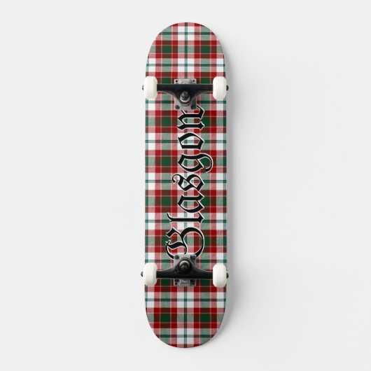 Glasgow Clan Tartan Scottish Kariert Skateboard (Vorderseite)