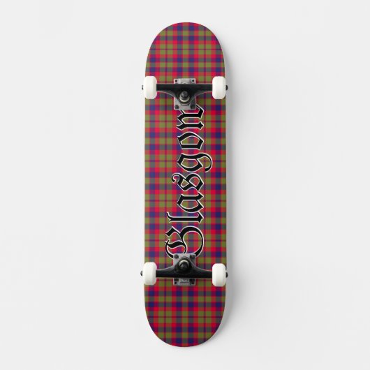 Glasgow Clan Tartan Scottish Kariert Skateboard (Vorderseite)