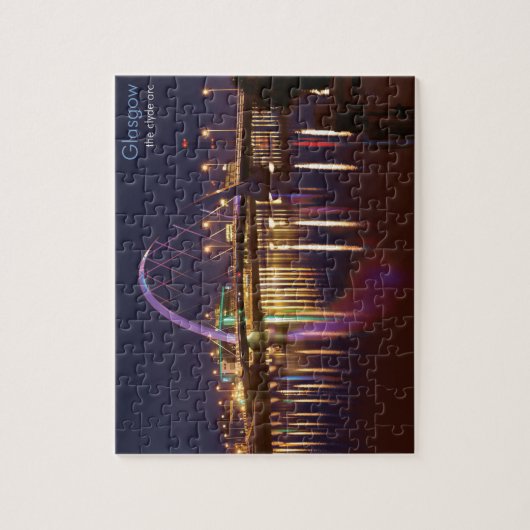 Glasgow Clyde Arc in der Nacht Puzzle (Vertikal)