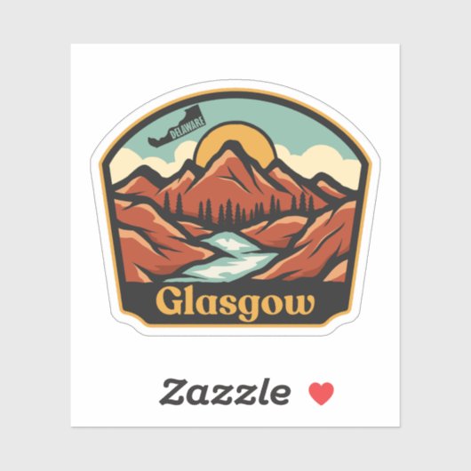 Glasgow, Delaware Aufkleber (Blatt)