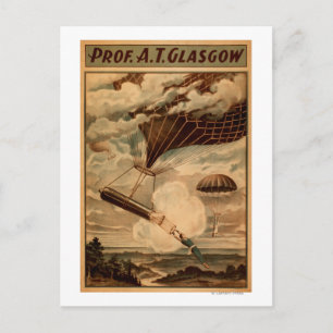Glasgow Hot Air Balloon Circus Theater Poster Postkarte