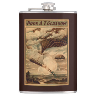 Glasgow Hot Air Balloon Circus Theaterplakat Flachmann