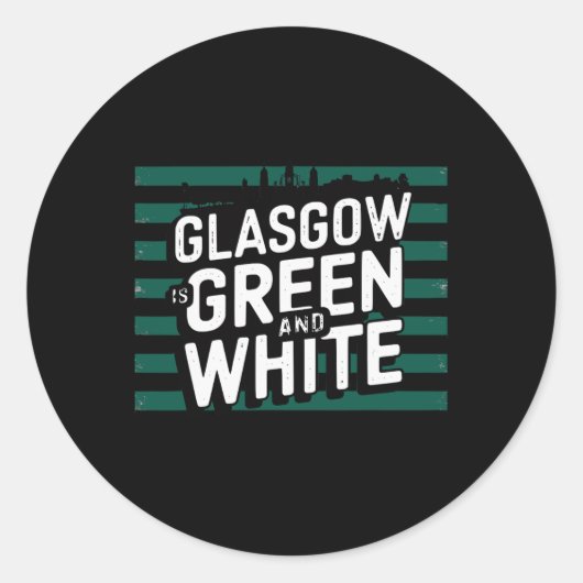 Glasgow ist grün und weiß runder aufkleber (Vorderseite)
