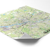 Glasgow-Karte Poster (Ecke)