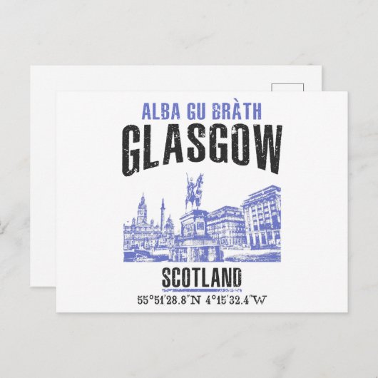 Glasgow Postkarte (Vorne/Hinten)
