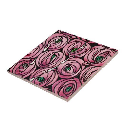 Glasgow Rose - Charles Rennie Mackintosh Fliese (Seite)