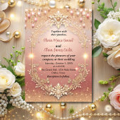 Glasgow-Rose Gold Glitzer Goldrahmen Hochzeit Einladung