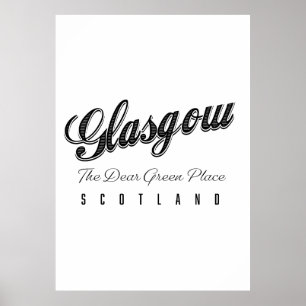 Glasgow Schottland "Der liebe grüne Ort" Poster