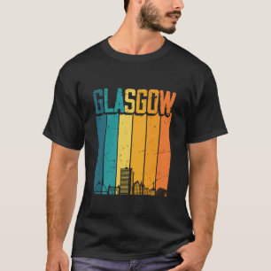 Glasgow Schottland Retro Vintage Sonnenuntergang S T-Shirt