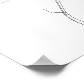 Glasgow, Schottland (schwarz auf weiß) Poster (Ecke)