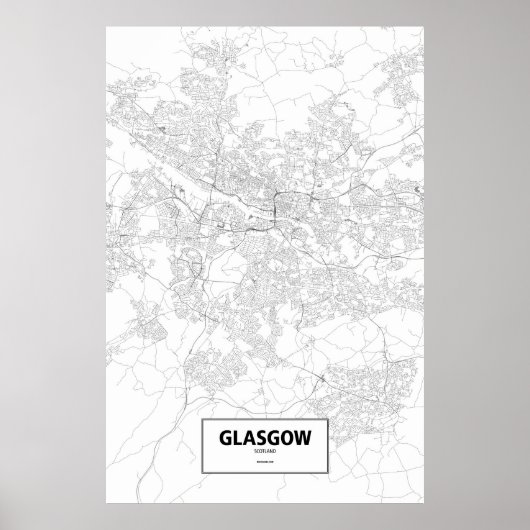 Glasgow, Schottland (schwarz auf weiß) Poster (Vorne)