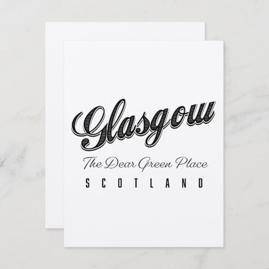 Glasgow Schottland "The Liear Green Place" (Vorne/Hinten)