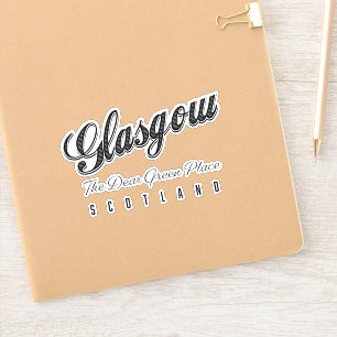 Glasgow Schottland "The Liear Green Place" Aufkleber