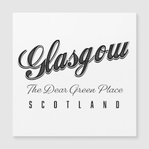 Glasgow Schottland "The Liear Green Place" Magnetkarte