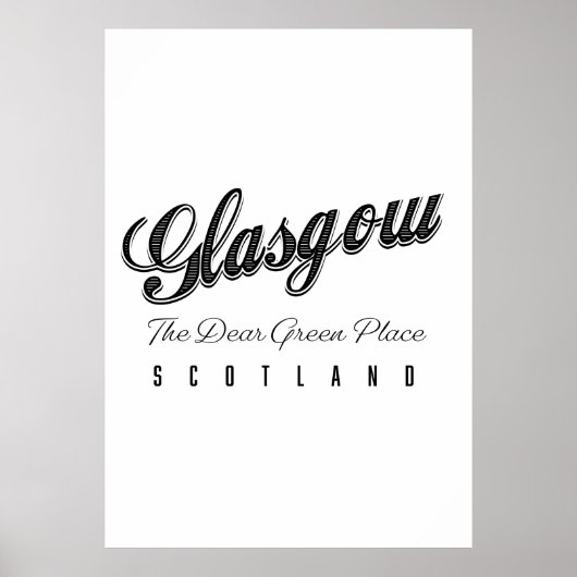 Glasgow Schottland "The Liear Green Place" Poster (Vorne)