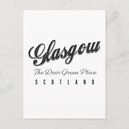 Glasgow Schottland "The Liear Green Place" Postkarte (Vorderseite)