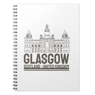 Glasgow Schottland Vintage-Architektur TravelDesig Notizblock