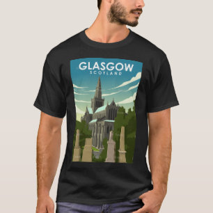 Glasgow Scotland Castle Vintag Minimal Retro Trav T-Shirt