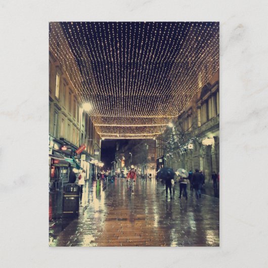 Glasgow Scotland Christmas Lights Feiertagspostkarte (Vorderseite)